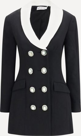 Self Portrait Blazer doppiopetto lungo con scollo a contrasto Woman 10
