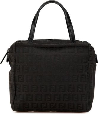 Fendi Borsa a mano mini in tela con motivo Zucchino 2000-2010 - Nero