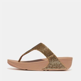 FitFlop Fitflop Womens Fit Flop Glitterball Toe Post Sandals in Gold - Size UK 8