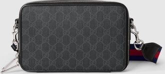 Gucci GG Black Small Shoulder Bag, Black, Original GG Fabric