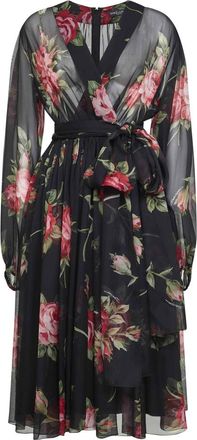 Dolce & Gabbana Wikkel Midi Jurk - Dames - Wikkelkleedje - Veelkleurig - L - Kleedjes