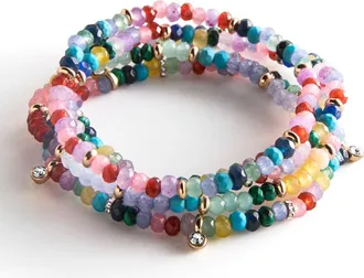 BaubleBar Indya Semi-Precious Layered Bracelet Set in Multi at Nordstrom