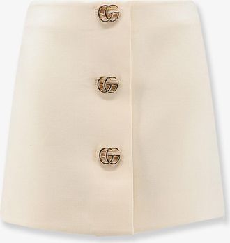Gucci Gonna in cr&ecirc;pe di lana con bottone Doppia G - GUCCI - gender_Woman