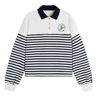 Tommy Hilfiger Roundal Collar Swt Sht - Dames - Polos - Veelkleurig - 2XS - Tops