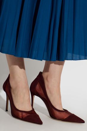Gianvito Rossi Xarryry Heeled Shoes, Womens, Burgundy