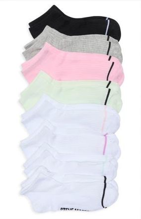 Steve Madden 8-Pack Stripe Ribbed Low Cut Socks in White Multi at Nordstrom Rack, Size 9/11