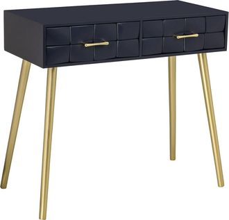 Wanderlust Deco Recibidor De Madera Negro 88x41x79h Cm