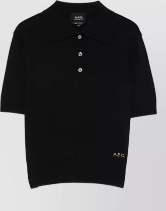A.P.C. cotton polo shirt jacquard logo ribbed hem