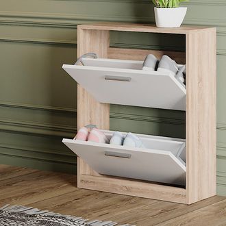 Vicco Zapatera Gizmo, Sonoma/blanco, 59 X 72.5 Cm 2 Compartimentos