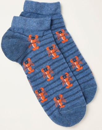 Fat Face FatFace Blue Lobster Trainer Socks