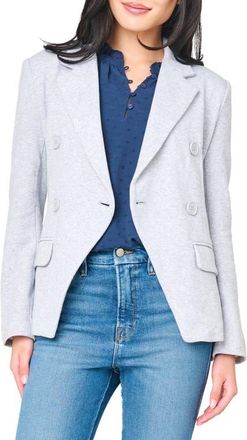 Gibsonlook Double Breasted Cotton Blend Blazer in Heather Grey at Nordstrom, Size Medium