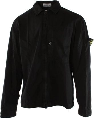 Stone Island Zwart Overshirt voor Heren - Heren - Zomerjassen - Zwart - 2XL - Katoen - Jassen