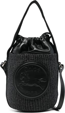 Chlo&eacute; Bucket-tas met logopatch - Zwart