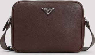 Prada Brown Logo Crossbody Bag