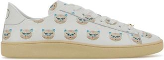Valentino Garavani Printed Leather Sneakers - Heren - Sneakers - Wit - 42 1/2 EU - Leer - Schoenen