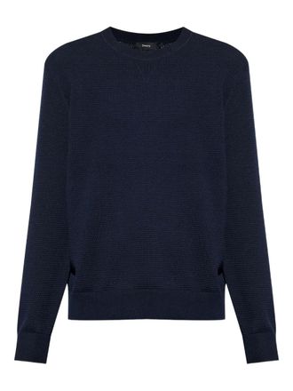 Theory textured crew-neck jumper - men - Cotton - L - XHX NAVY