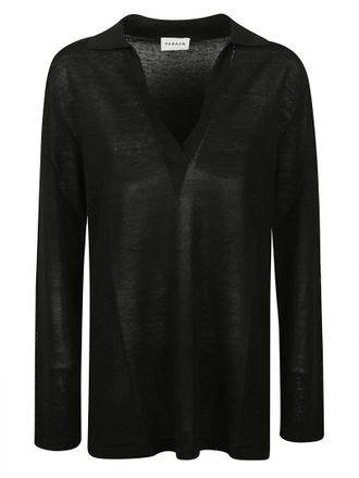 P.A.R.O.S.H. Babygirl V Neck Semi Sheer Linen Sweater