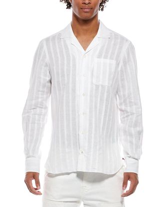 Isaia Camp Collar Linen-Blend Shirt