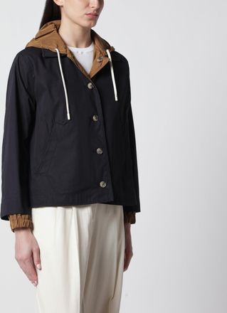 Herno Giacca reversibile blu/caramello in gabardina di cotone