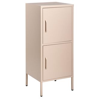 Beliani Armario De Metal Para Oficina De 2 Puertas Con 4 Estantes Almacenaje Beige Huron