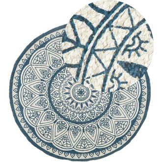 Beliani Tappeto blu &oslash; 120 cm Anadere