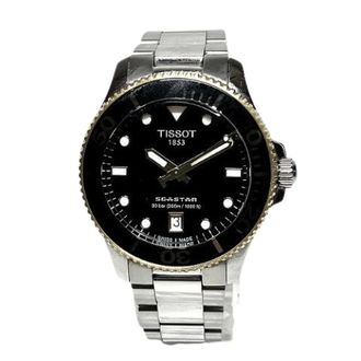 Tissot Seastar Stainless Steel Watch - male - Tissot Pre-Owned - Watches - Black - ONE SIZE - Accessories