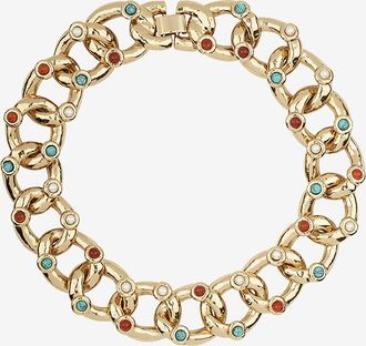 Gas Bijoux Dicke goldene Halskette mit Cabochons Mitsi