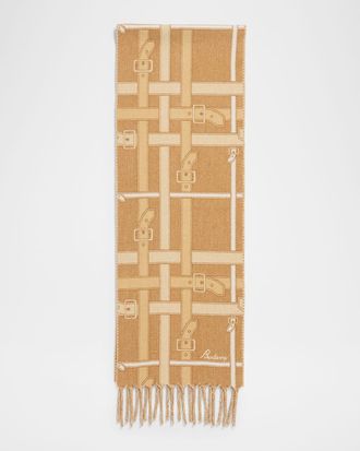 Burberry Belt Check Cashmere Scarf