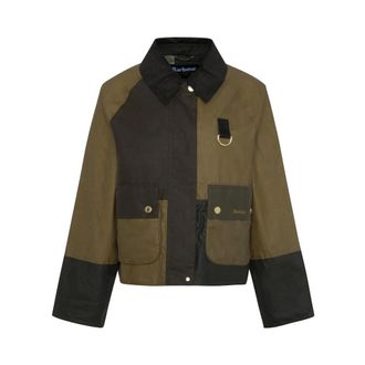Barbour Light Jackets, female, Green, Size: S Alma Waxed Jacket