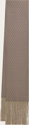 Ferragamo Men Micro Gancini print silk scarf Beige