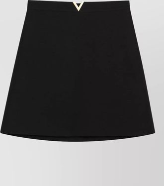 Valentino mini skirt a line v gold detail