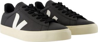 Veja Mens Campo Sneakers Black And White Chromefree Leather Calfskin Shoes