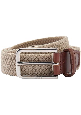 HUGO BOSS Flechtg&uuml;rtel BOSS Clorio, Herren, Gr. 11,5, beige (light beige), Kunstfaser, unifarben, G&uuml;rtel Flechtg&uuml;rtel, mit BOSS Logo-Schriftzug auf der Schliess