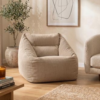 Icon Brand Natalia Jumbo Corduroy Bean Bag Armchair in Natural