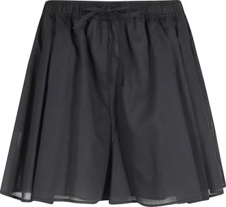 Federica Tosi Black Drawstring Elastic-Waistband Cotton Shorts
