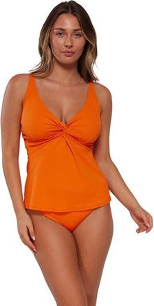 Sunsets Forever Tankini Swimsuit Top - DD Cup in Kumquat Sandbar Rib at Nordstrom, Size 38