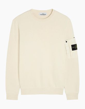 Stone Island Mens Sleeve Pocket Sweatshirt Beige - Cream - Size: 44
