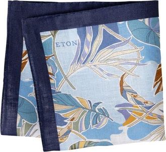 Eton Tropical Linen Pocket Square in Light Blue at Nordstrom