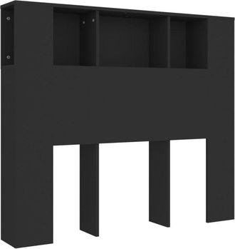 vidaXL Mueble cabecero negro 120x18,5x102,5 cm vidaXL