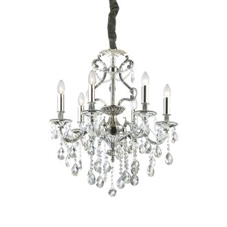 Ideal Lux Ideal Lux - Gioconda - L&aacute;mpara De Ara&ntilde;a De Cristal De 6 Luces Con Acabado En Plata Antigua, E14