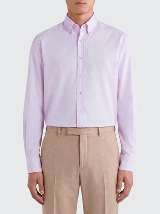 Etro Casual Stretch Cotton Shirt with Button-Down Collar and Logo