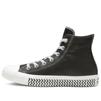Converse (WMNS) Converse Chuck Taylor All Star Mission-V Leather High Top Black White Wave Pattern Sole Black White 564943C