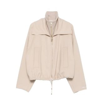 Sportmax Chaqueta de Lana con Cuello de Cintur&oacute;n - Jackets - Mujer - Beige - 2XS