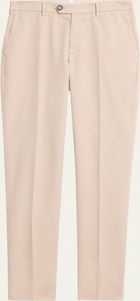 Brunello Cucinelli Mens Cotton Straight Leg Flat-Front Pants
