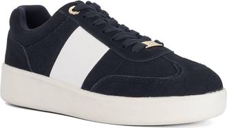 Dune London Womens Ladies Enticing - Round Toe Lace Up Trainers - Navy Leather - Size UK 4