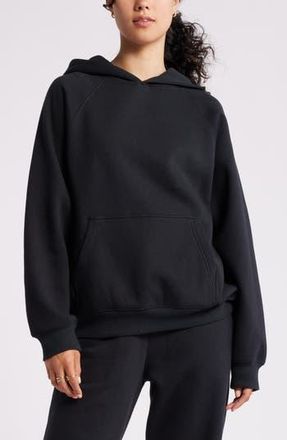 BP. Fleece Detail Oversize Raglan Hoodie in Black Jet at Nordstrom Rack, Size Small