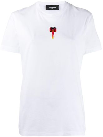 Dsquared2 Key logo print T-shirt - women - Cotton - M - White