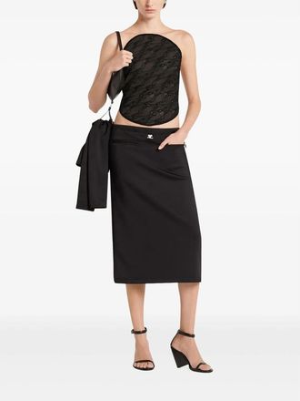 Courr&egrave;ges Tailored High-waisted Skirt