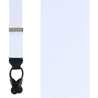 Trafalgar Store Phoenix 38mm Grosgrain Non Stretch Ribbon Button End Suspenders in White at Nordstrom