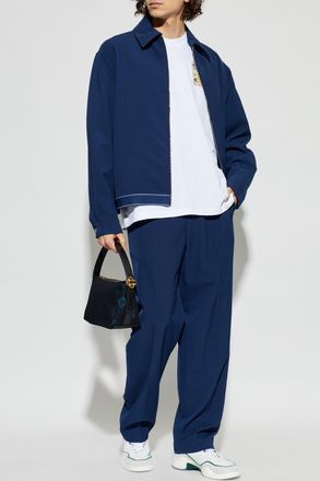 Casablanca Jacket With Logo, Mens, Navy Blue